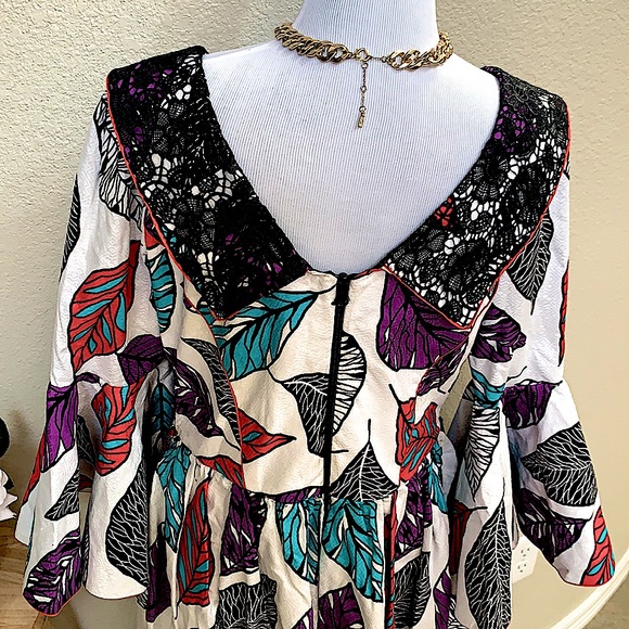 Ankara and Lace Maxi Dress - Picture 8 of 9